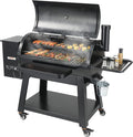 VEVOR Smoker Grill, Portable Wood Pellet Grill with Cart, 8 IN 1 BBQ Grill with PID Temperature Control & Meat Probe for Outdoor Cooking, Barbecue Camping, Picnic, 840 sq, Patio and Backyard, Black