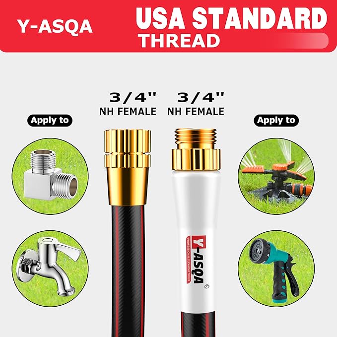 Garden Hose 25ft, Leakproof Durable, Lightweight, Flexible, Drinking Water Safe Hose, Pull-in Heavy Duty Hose 5/8" Diameter 25ft 150PSI No Kink Durable High Burst Strength water Hose