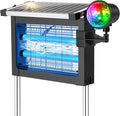 Solar Bug Zapper Outdoor with Projector Light, Waterproof Portable Fly Zapper 4500V, Rechargeable Electric Mosquito Killer, Cordless Fly Insect Mosquitos Trap for Patio Yard