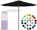 Midtown Umbrellas Push Pop Sunbrella Umbrella 9 Feet Outdoor Umbrella in Black Fabric - Patio Umbrella, Backyard Umbrella, Garden Umbrella, Picnic Table Umbrella & Pool Umbrella - Black Pole