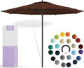 Midtown Umbrellas Push Pop Sunbrella Umbrella 9 Feet Outdoor Umbrella in Bay Brown Fabric - Patio Umbrella, Backyard Umbrella, Garden Umbrella, Picnic Table Umbrella & Pool Umbrella - Black Pole