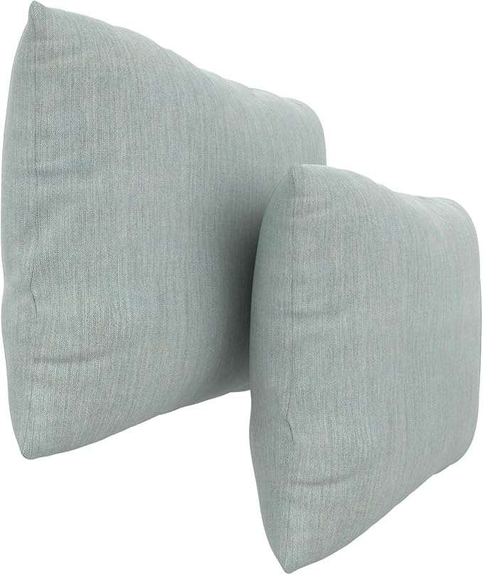 Covers & All Sunbrellla Outdoor Pillows for Patio Furniture, UV Fade Resistant & Waterproof Outdoor Sunbrella Lumbar Pillows, Set of 2 Inserts & Covers for Patios, Decks and Porches (Cast Mist)