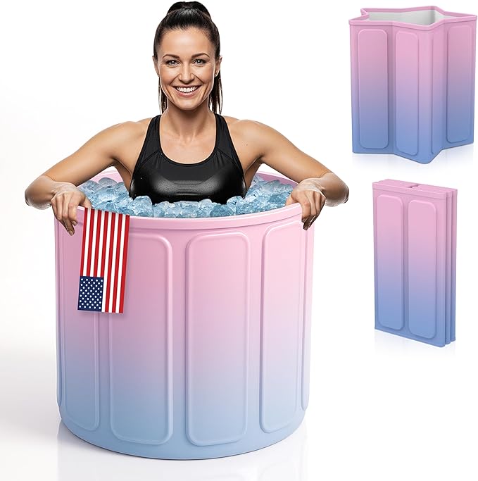 Zennest Foldable Portable Bathtub for Adults – 2-in-1 Hot & Cold Plunge, 60-Gal Capacity Collapsible Bath Tub, Space-saving Design, Multi layer Insulated Ice Bath Tub for Recovery