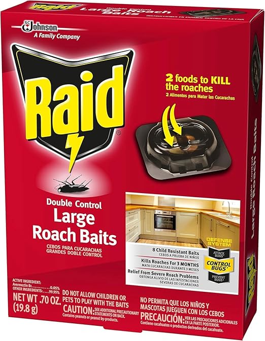 Raid Double Control Large Roach Baits (8 Count (Pack of 10))