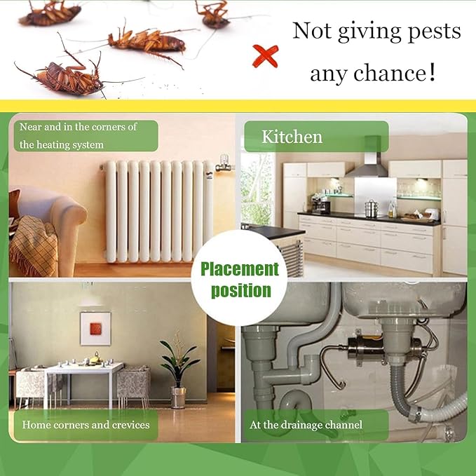 Sticky Insect Products (Sticky Insect Tape and Fly Paper) 20 Roach Traps Killer, Glue Trap, Crawling Bug Spider Cricket Ant Bait Trap Indoor infestation for House Garage, Pet Safe Pest Control
