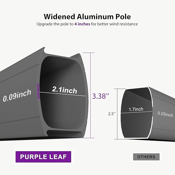 PURPLE LEAF Patio Umbrella with Base Included 9' X 12' Cantilever Outdoor Double Top Large Rectangle Umbrella Heavy Duty 360° Rotation Offset Hanging Umbrella for Garden Deck Pool Backyard Cast Slate