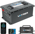 VATRER POWER 48V 105Ah Lithium Golf Cart Battery, Built-in Smart 200A BMS, with Touch Monitor & Mobile APP, 4000+ Cycles Rechargeable LiFePO4 Battery, Max 10.24kW Power Output, Perfect for Golf Carts