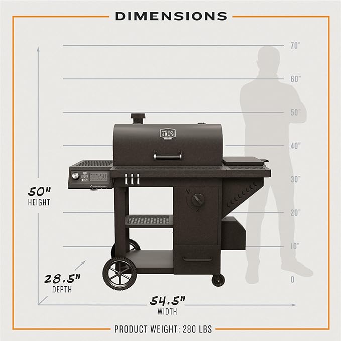 Oklahoma Joe's Tahoma Auto-Feed Charcoal 900 Deluxe Smoker and Grill, Black - 24203105