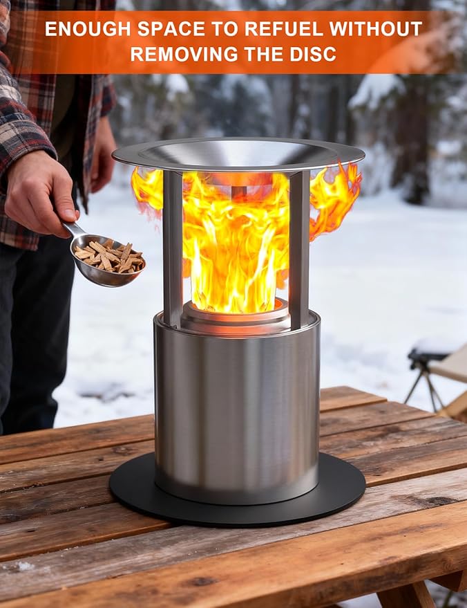 Heat Deflector for Solo Stove Mesa, Portable Fire Pit Heat Deflector with 3 Detachable Legs, Accessory for Mesa Fire Pit, Captures and Redirects Warmth, 304 Stainless Steel