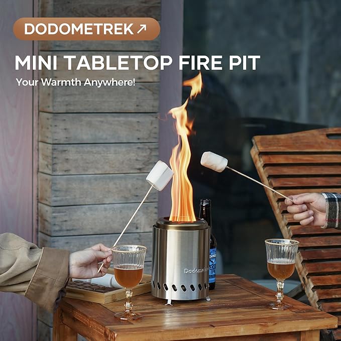 Tabel Top Fire Pit Mini, Portable Firepit Outdoor, 7 Inch Tabletop Firepit Blue
