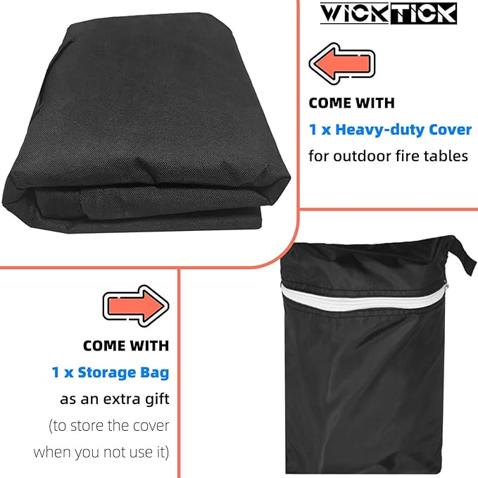 Square Gas Fire Pit Cover 30 x 30 x 25 Inch, Waterproof & 600D Heavy Duty Fire Table Cover, Compatible with Ciays, Xbeauty, BALI OUTDOORS and more 28x28, 30x30 Inch Patio Propane Firepits