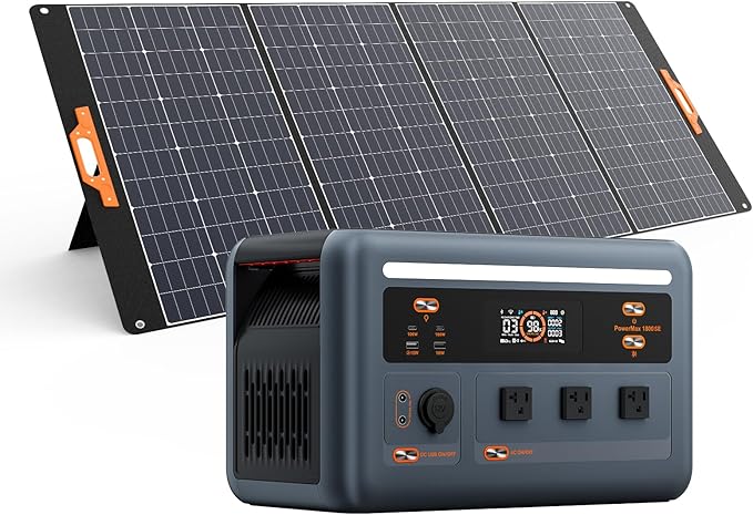 OSCAL PowerMax 1800SE Portable Power Station with 400W Solar Panel, 1024Wh LiFePO4 Battery, 1800W AC (3600W Surge)/100W USB-C Output,Solar Generator for Camping, RV, Home Backup Power