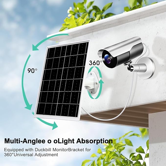 Solar Panel for Trail & Game Camera Security, Built-in Rechargeable 20000mAh Battery, USB-C & Micro USB, DC (3.5 * 1.35) with Multi-Interfaces, 5V Output, IP66 Waterproof