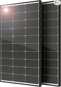 JJN 200 Watt Solar Panel, 2pcs 100W 16BB N-Type High Efficiency 12 Volt Solar Panels, 25% High Coversion Rate Solar Module PV Charge for Boat Rooftop Caravan and Other Off-Grid System