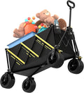 Wagon cart Foldable,Portable cart,Pets carts,with Large All-Terrain Beach Wheels and Drink Holder for Sports, Shopping, Camping