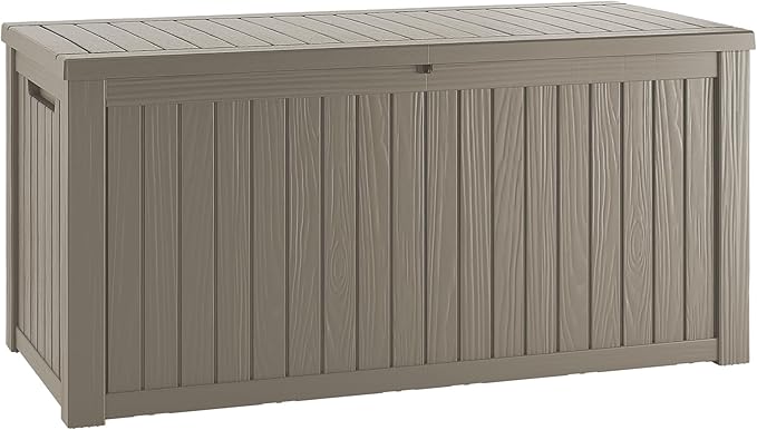 180 Gallon Outdoor Storage Box – Resin Deck Box with Lockable Lid, Waterproof Patio Furniture Storage for Tools, Garden & Yard Organization