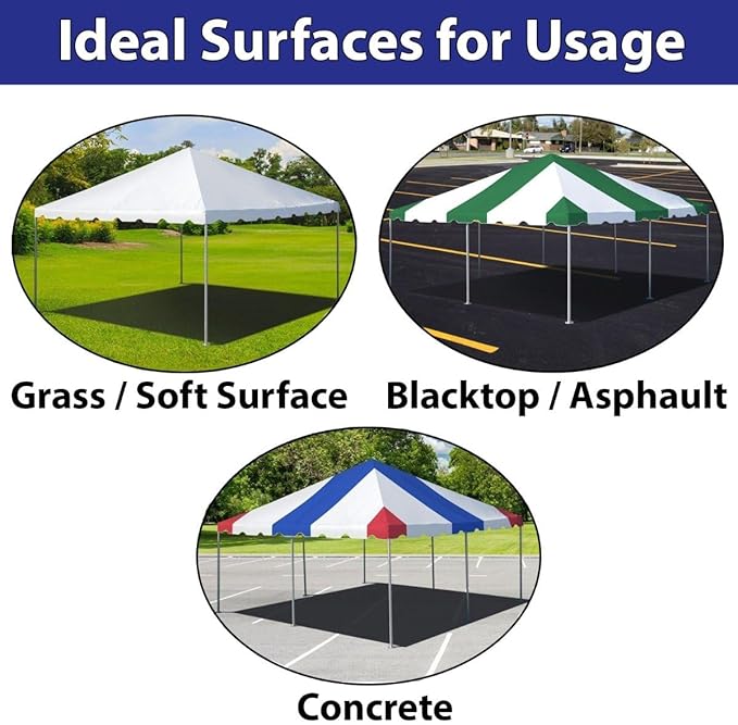 Party Tents Direct 10x10 Heavy-Duty Waterproof Canopy Tent - Steel Frame Outdoor Gazebo for Weddings, Parties & Camping - Blue Vinyl Cover
