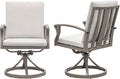 SEEHILL Swivel Patio Dining Chairs Set of 2, Aluminum Outdoor Swivel Rocking Dining Chairs with Cushions, Outdoor Dining Set Patio Furniture Set for Backyard, Deck, Garden, Pool, Limed Oak