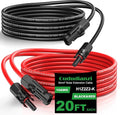 Oududianzi Solar Extension Cable 20Ft, Solar Wire 10AWG, Tinned Copper PV Cable 10Gauge, Solar Panel Cables with Waterproof Connectors for Home Boat RV Outdoor Camping Solar Panels