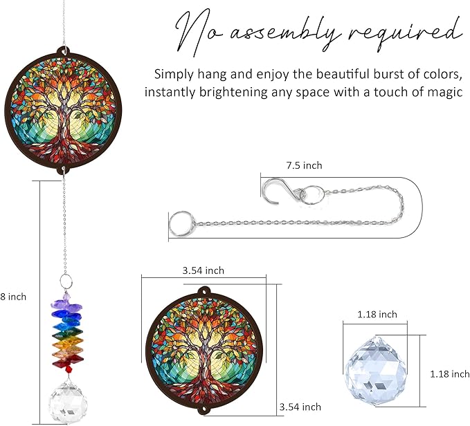 GIFTELIX Memorial Suncatcher - Tree of Life Ornament - Sympathy Gift for Loss of Loved One - Bereavement Gifts - Condolence Gift - Memorial Rainbow Maker - Remembrance Ornament - Funeral Keepsake