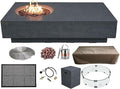Elementi | Bundle Metropolis Gas Fire Pit Cast Concrete 56" Rectangular Fire Table, Outdoor Fire Pit Electronic Ignition | Canvas Cover, Lava Rock Included | Dark Gray (Propane Gas)
