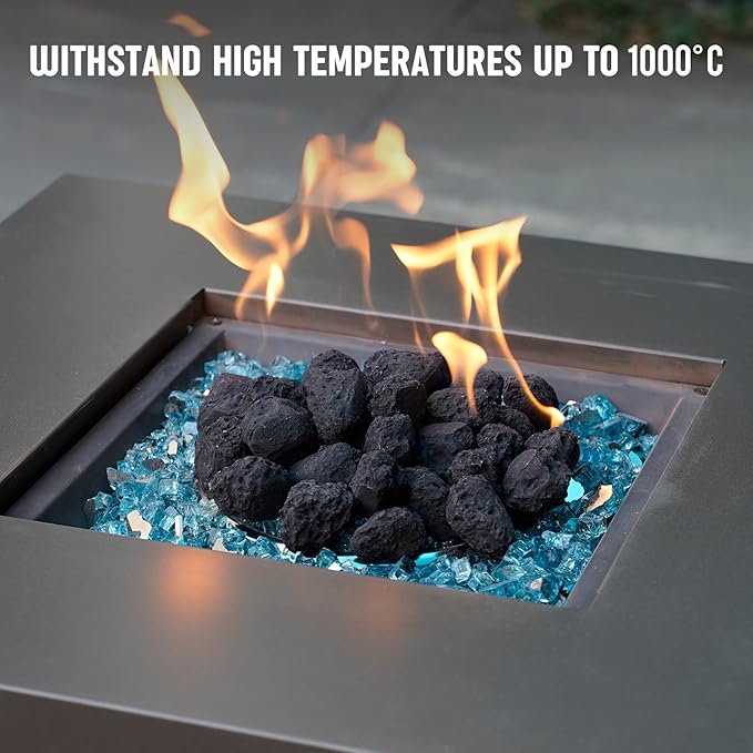 Stanbroil Light Weight Lava Rock Granules - Ceramic Fiber Lava Rock for Decorative Landscaping Stones for Outland Living Bond Portable Fire Pit, Gas Log Set and Fireplace - About 62 PCS