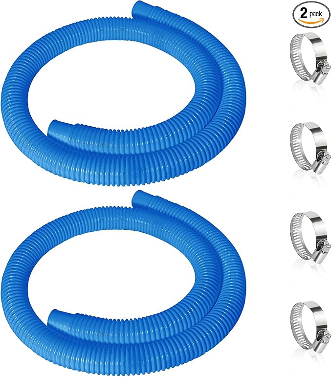 2 Pcs 1.25" Pool Hose, 59" Long Accessory Pool Pump Replacement Hoses, Compatible with All Above Ground Pool Filter Pumps that Use 1 1/4 Diameter Hoses