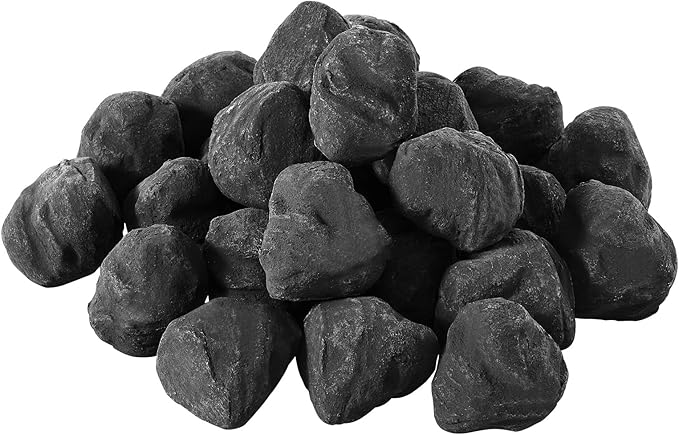 VEVOR Lava Rocks, 1.2-2.0 inch 25 Pcs Fire Stones Lava Rocks for Fire Pit, Reusable Fire Pit Stones Indoor and Outdoor Use, Decorative Firepit Rocks for Propane/Gas Fireplace,Stove,Courtyard,Camping