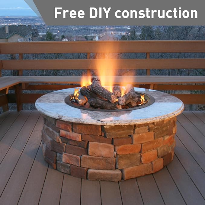 45 inch Fire Pit Ring,Large Round Firepit for Outdoor Fire Liner Wood Burning Heavy Duty Metal Campfire Ring Above or In-Ground, Black 45-Inch Outer/40-Inch Inner Diameter
