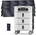 IEE SP5000 7680Wh Solar Power Station, 5000W(9000 Peak) AC Output, 120V/240V Split Phase LFP Battery with 3x200W Solar Panels, 1.6h Fast Charge Portable Power Generator for Home Backup, Emergency, RV