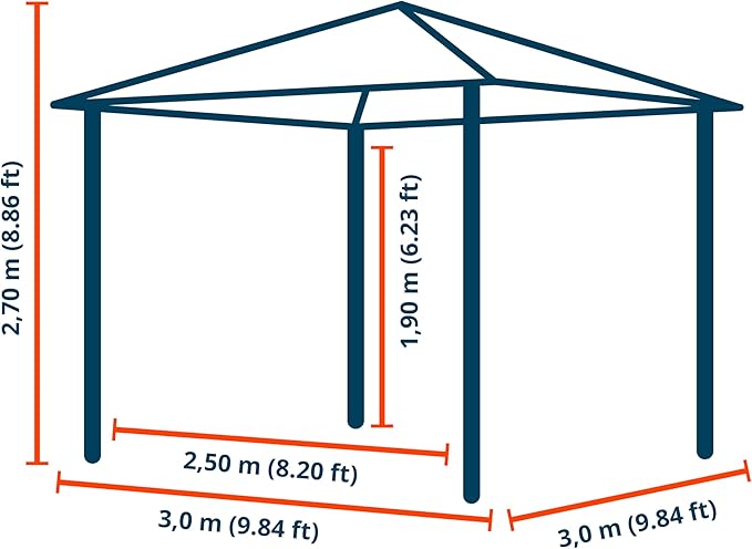 TOOLPORT Gazebo 10X10 Ft with Approx. 6.5 Oz/Yd² Waterproof Tarp Roof Pavilion with 4 Curtains in Cappuccino