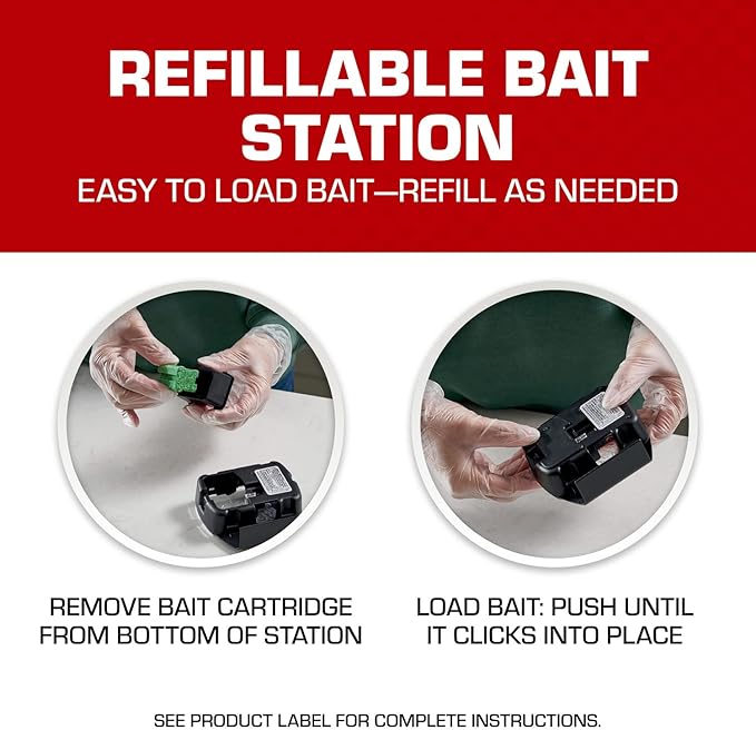 Tomcat Mouse Killer Child and Dog Resistant, Refillable Station for Indoor and Outdoor, 1 Station and 16 Poison Block Refills