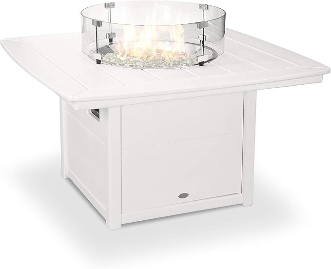 POLYWOOD® Nautical 42" Fire Pit Table in White