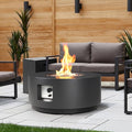 30" Round Propane Fire Pit Table - 50K BTU Round Fire Pits and Tank Cover, ETL Certified Outdoor Fire Table with Lid, Rocks, Rain Cover, Firepit for Outside Patio, Black