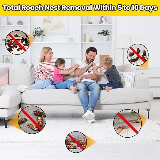 Professional Strength Cockroach Gel Bait, 16 Pack Effective Roach Consume Bait Killer for Heavy Infestations, Pet Safe Formula for Control in Cracks Crevices Walls