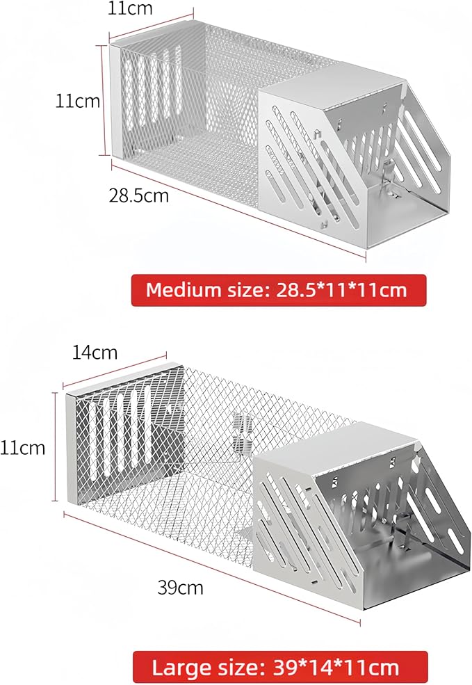 Automatic Mouse Trap, Humane Rat Trap Cage - Reusable Live Catch Rodent Trap for Mice, Rats, Squirrels - Safe & Effective Indoor/Outdoor