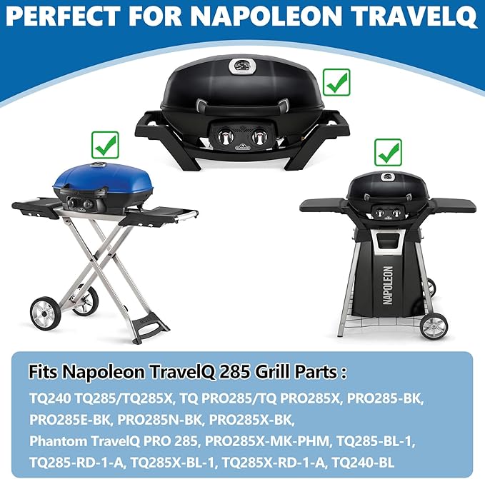 SafBbcue Grease Trays with Disposable Aluminum Liners, for TravelQ 62006 Accessories, Stainless Steel Grease Catcher, Napoleon Grill Replacement Travel Q Series Grill TQ240 TQ285 TQ285X TQ PRO285