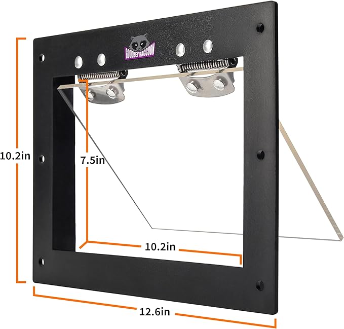 Raccoon One Way Eviction Door - Raccoon Trap Contactless Excluder for Outdoor Spaces Like Attics, Chimneys & Under Decks. Fast Results, Easy DIY Installation Large