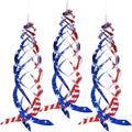 Hausse Patriotic Bird Repellent Spiral Reflectors Mylar Spinner, Hanging American Flags Reflective Bird Deterrent Device for 4th of July Independence Day, Scare Birds Animal Away, 3 Pack
