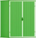 Patiowell Outdoor Storage Shed 5x3 FT, Resin Garden Organizer Cabinet with Lockable Doors & Strong Roof for Patio Furniture, Pool Accessories, Lawn Tools, Green
