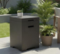 21-Inch Outdoor Propane Tank Cover, Small Side Table,Square Weatherproof Gas Tank Cover for Outdoor Fire Pit Table and Grill, Store 20lb Propane Gas Tank,Removable Lid,Dark Grey