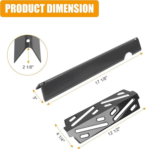 17 1/8'' Flavorizer Bars and Heat Deflector Replacement for Weber Genesis II E-410 E-435 S-435, Genesis II/LX 400 Series (2017 and Newer),Porcelain-enameled Accessories for Weber 66033 66040"