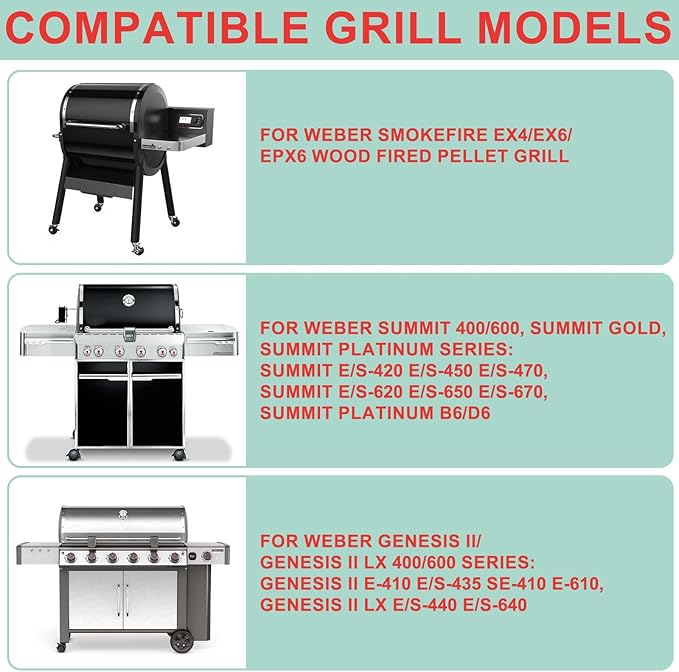 WEBROIL 40 Packs 6498 6417 Grease Catcher Pans for Weber Genesis II 400& 600, Aluminum Foil Tray Liners for Weber 28''/36" Gas Griddle, for Weber 400/600 Summit Series Smokefire Ex6 EpX6 Ex4 Gas Grill