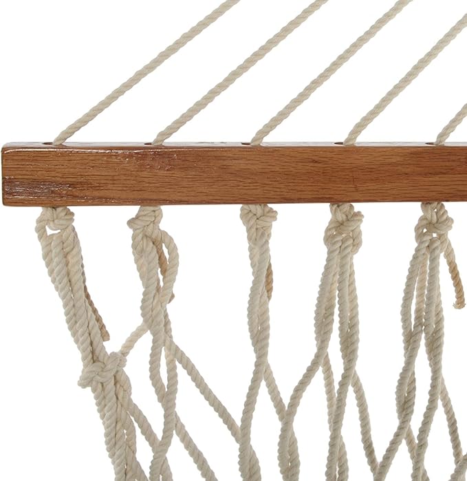 Original Pawleys Island 15OC Presidential Original Cotton Rope Hammock with Free Extension Chains & Tree Hooks, Handcrafted in The USA, Accommodates 2 People, 450 LB Weight Capacity, 13 ft. x 65 in.