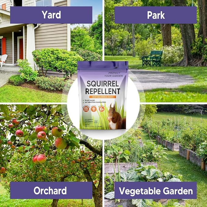 Squirrel Repellent Outdoor, Chipmunk Repellent, Repellent for Squirrels, Squirrel Deterrent for Gardens/Attics/Cars/Bird Feeders (1 Ounce (Pack of 8))