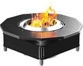 Fire Pit Surround Tabletop for Solo Stove Bonfire Ranger 2.0, with UV-Resistant Outdoor Fabric, Thick Metal Black