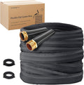 Lightweight Flat Garden Hose 25ft, 800D Woven Water Hose with 3/4” Aluminum-Copper Fittings with 2 Rubber Washers, 580 PSI Burst Pressure, Flexible Kink-Free Hose for Outdoor, Lawn & Yard