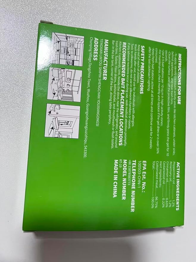 Roach Repellent and Bait, Cockroach Repellent and Gel for Roach Nest Elimination of Indoor Infestations, Effective Solution for Small to Large Cockroaches, Ready to Use, Crawling Repellent