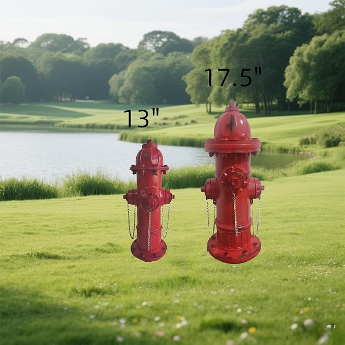 SHGYIBRISK Fire Hydrant for Dogs to Pee On: Dog Fire Hydrant Pee Post Outdoor-17.5" Training Post Statue for Yard Garden (Red-Big)