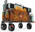 TIMBER RIDGE 47"L Collapsible Folding Wagon with Tailgate, 550lbs Heavy Duty Beach Wagon with All-Terrain Big Wheels, 250L Foldable Utility Wagon Cart for Sand Camping Sports Shopping, Orange